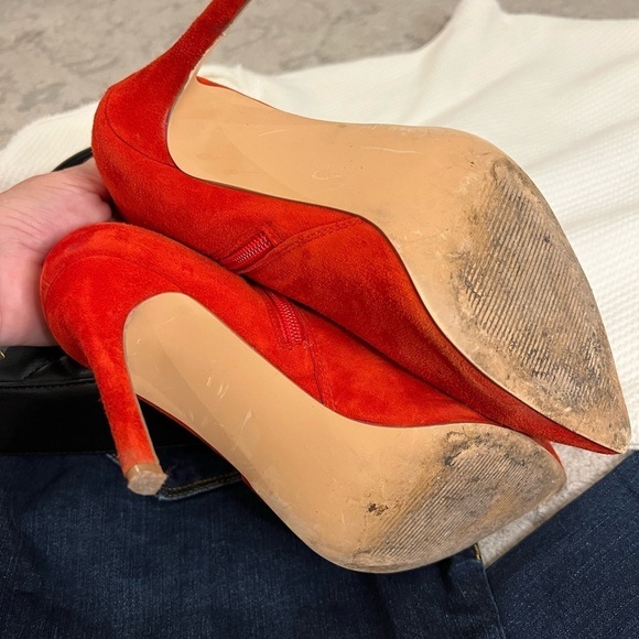Steve Madden red suede heel booties Sz 8.5 - Picture 7 of 8